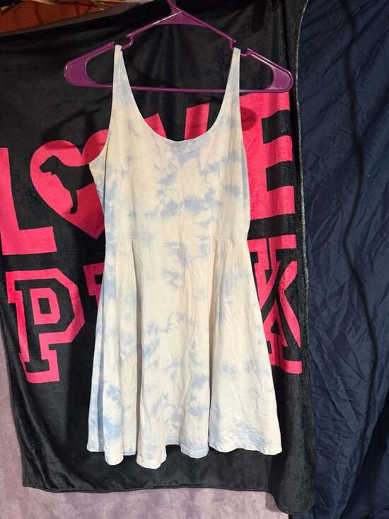 PINK Victoria's Secret Dresses & Skirts - PINK Victoria's Secret Light Blue Tie Dye Fit and Flare Mini Dress